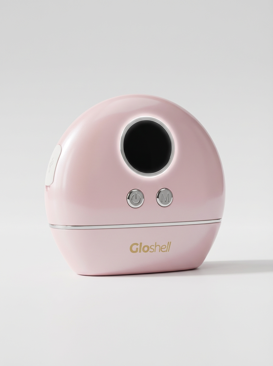 Gloshell 5-in-1 Hot & Cold Facial Scraping Massager - Vibration, 7 Color Light, Ergonomic Skin Care Tool